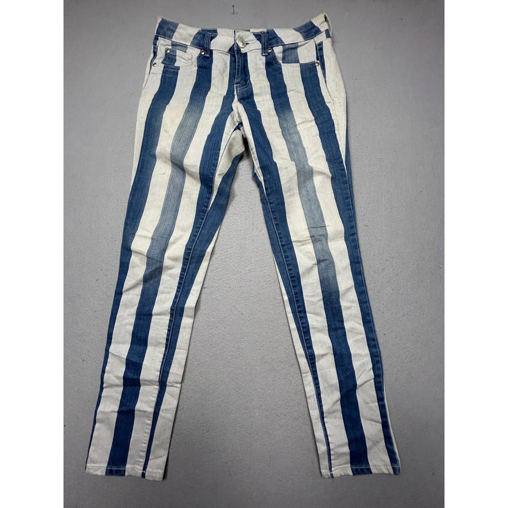 Cielo Jeans USA Striped Denim Pants Cotton Blue White 7(28) Womens